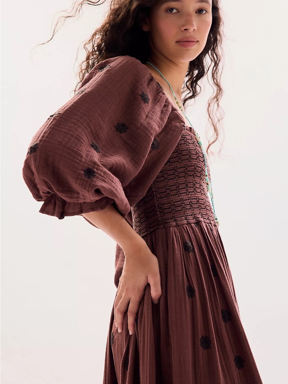 Free People Dahlia Embroidered Maxi Dress